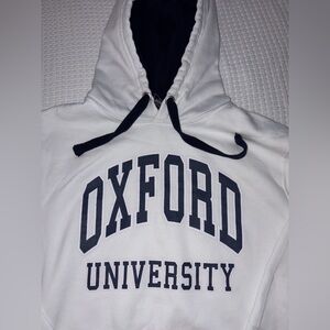 Oxford University Navy Blue and White Hoodie Size XL Official Merchandise